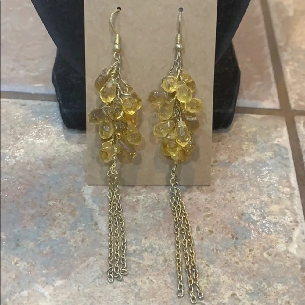 💐5/25 long tassel faceted glass bead dangle - Picture 1 of 7